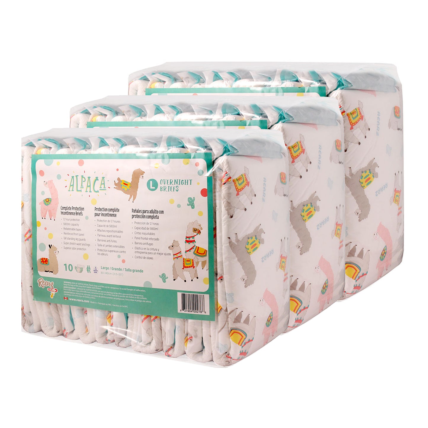 Rearz - Overnight Adult Diapers - Alpaca