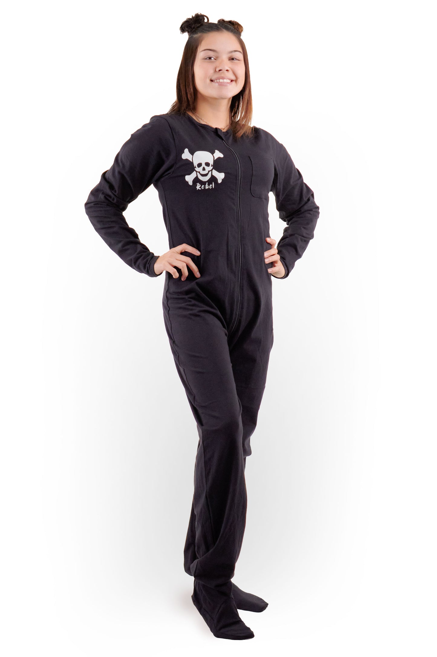 Rearz - Footed Jammies - Black Rebel