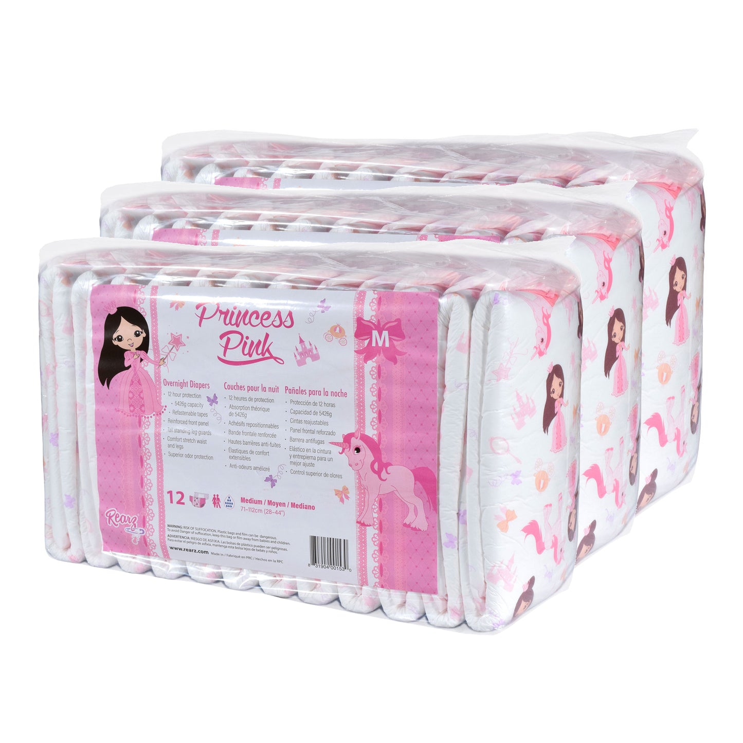 Rearz - Overnight Adult Diapers - Princess Pink