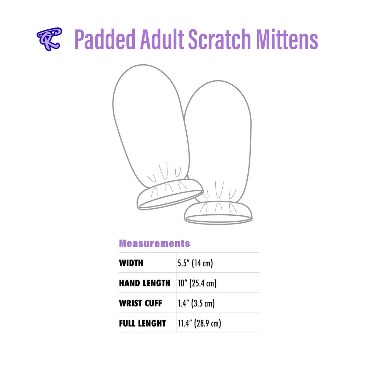 Rearz - Padded Adult Scratch Mittens - Lil Bella