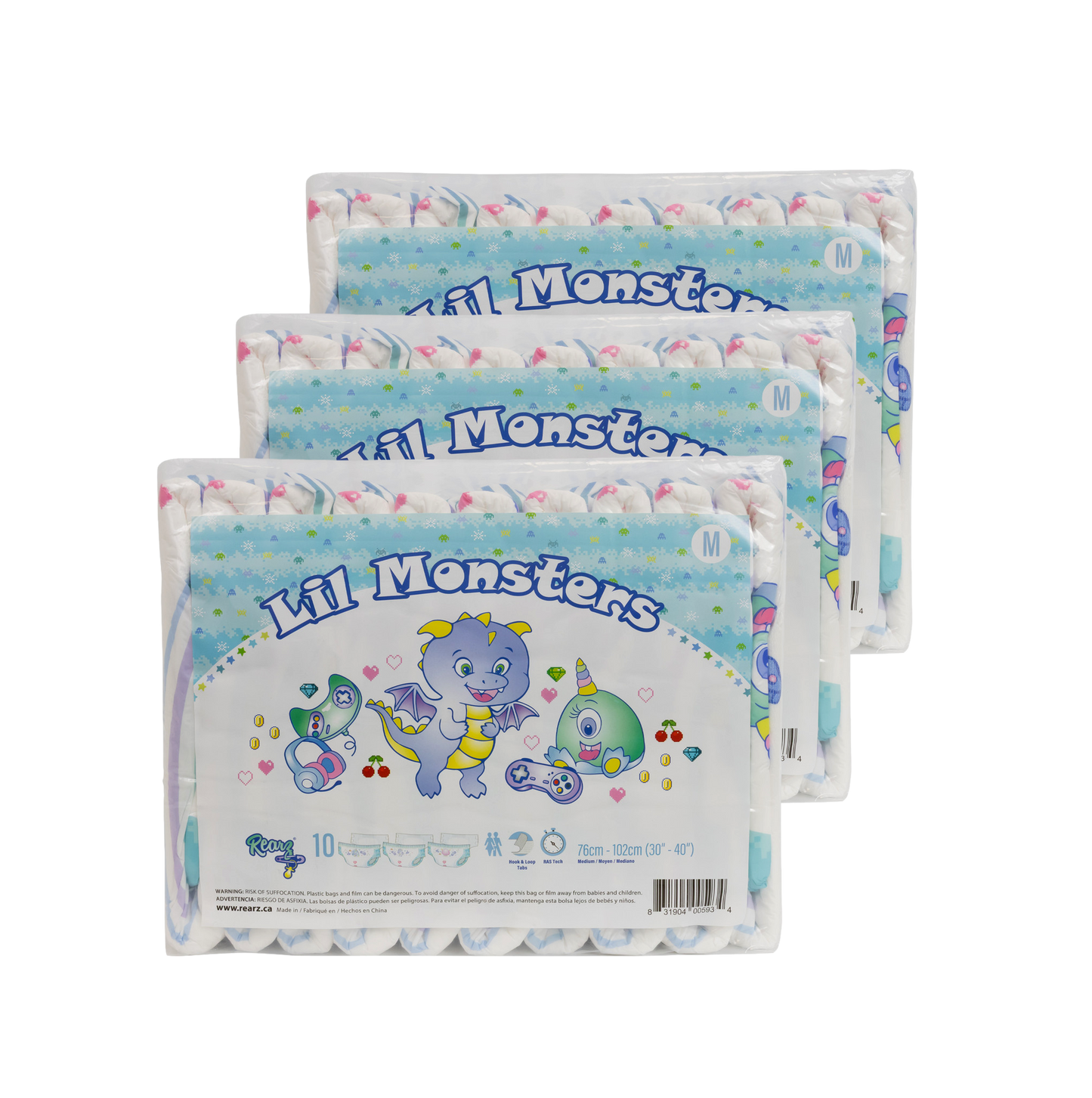 Rearz - Adult Diapers - Lil' Monsters
