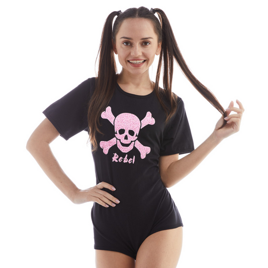 Rearz - Unisex Glittery Pink Adult Bodysuit - Pink Rebel