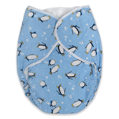 Rearz - Omutsu Bulky Cloth Nighttime Diaper - Blue Penguins