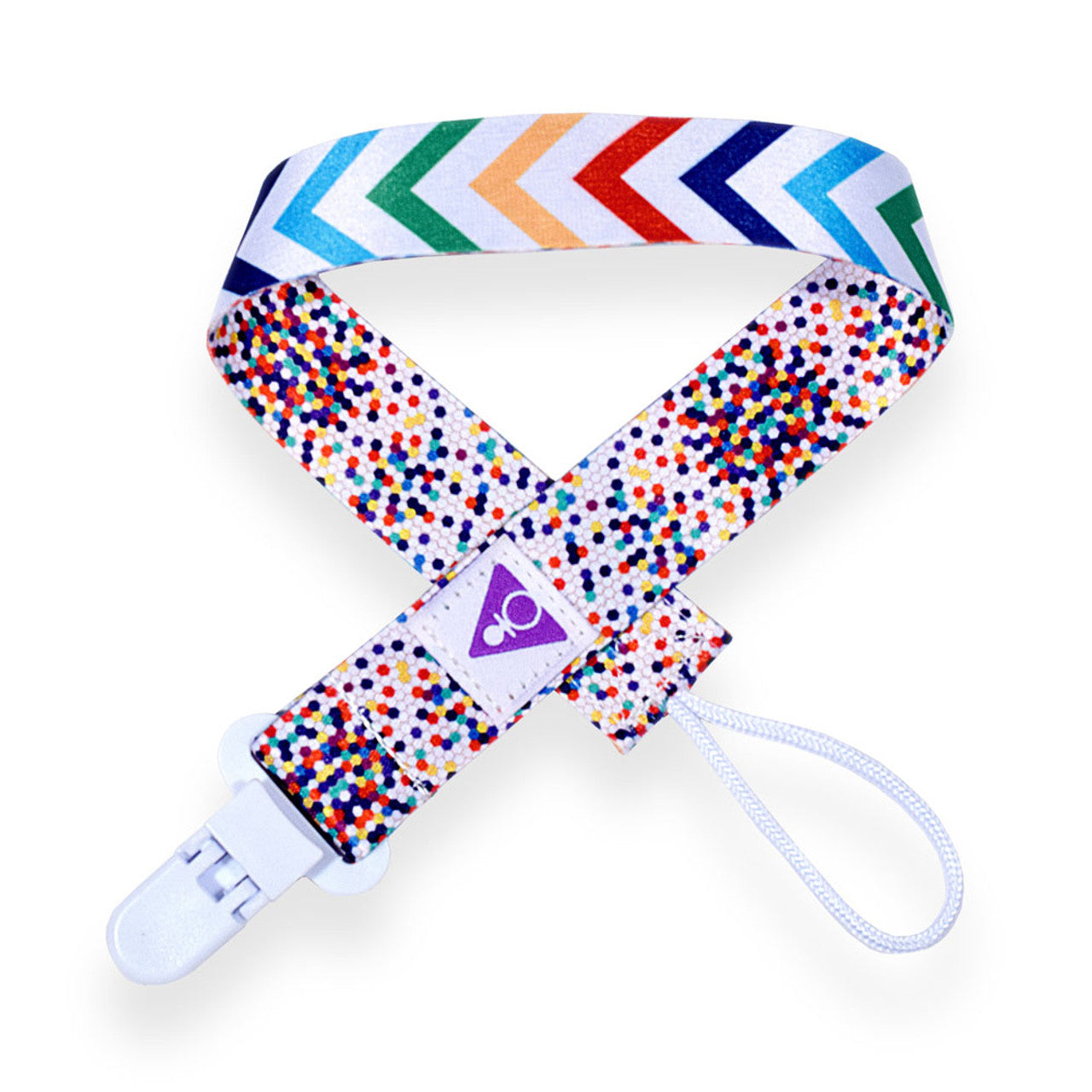 Pacifier Addict - Adult Pacifier Clip - Rainbow Confetti